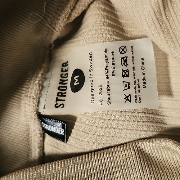 Stronger Tan Ribbed Shorts - Picture 5 of 6